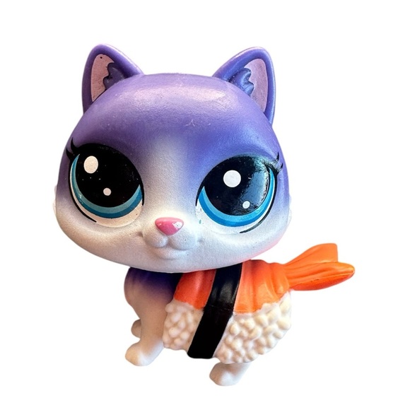 Littlest Pet Shop Hungriest Pets Purple Sushi Cat #3-74 - Picture 1 of 3